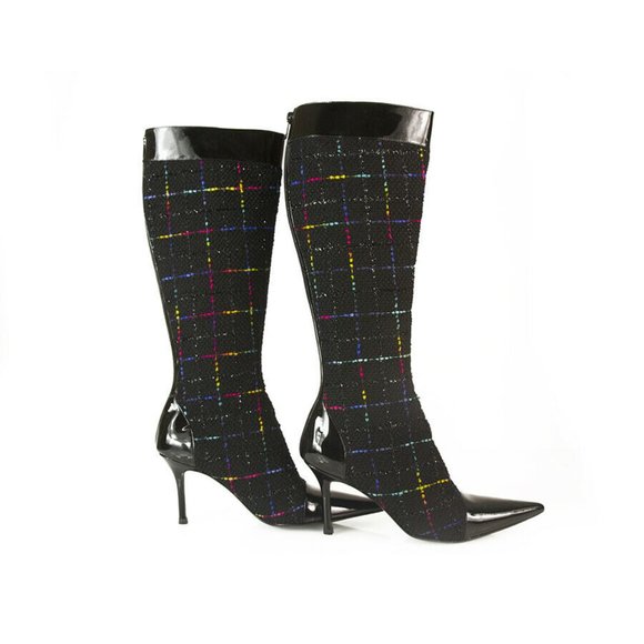 Gina Slingback Black Patent Leather Gina Patent Leather Boots Slim heels